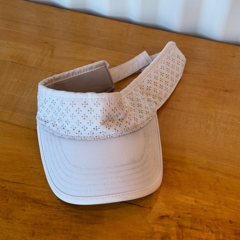 White Visor with Eyelet Design